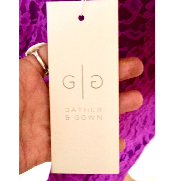 D.Tutera/Gather&Gown* Lace One Shoulder Mini Bridesmaid/Party Dress~Framboise 10 - Picture 8 of 8